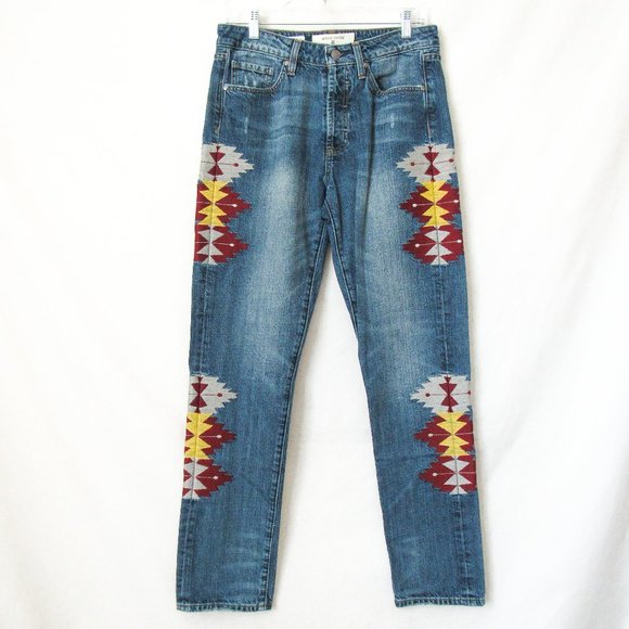 Miss Me Vintage Embroidered Denim Jeans Western Style/ Boyfriend Size-27 - Picture 1 of 9